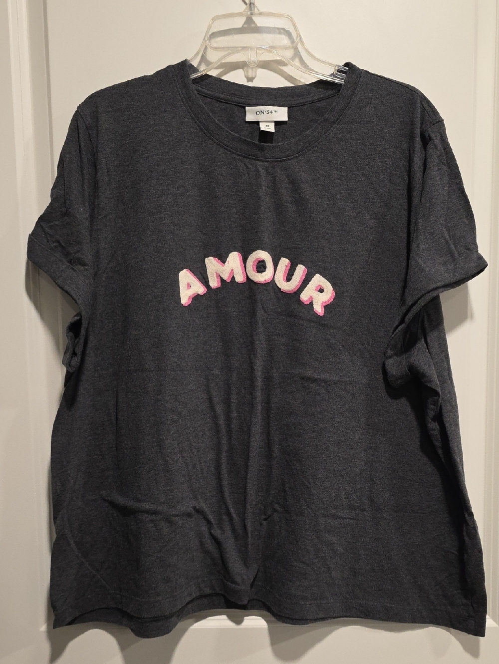 ON 34th Charcoal 'Amour' Short Sleeve Tee